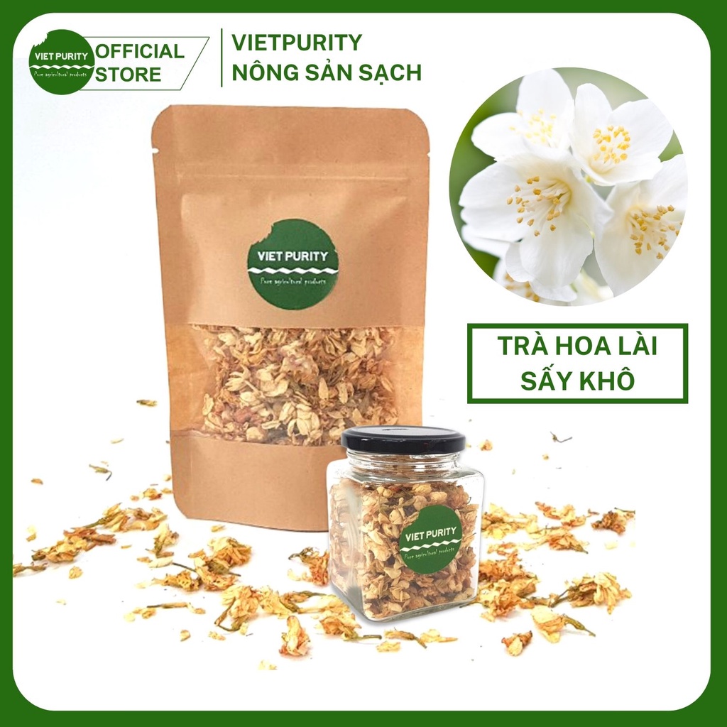 Trà hoa lài Vietpurity sấy khô nguyên bông 50g - Thảo mộc thanh nhiệt cơ thể