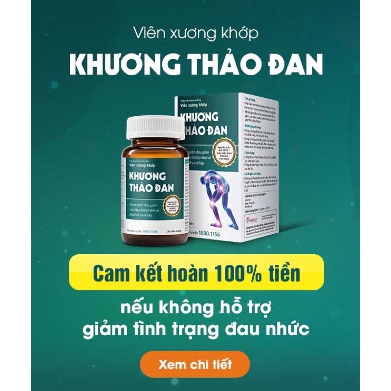 ✅[HANG CHINH HANG]Khương Thảo Đan- hỗ trợ giảm các triệu chứng viêm khớp và phục hồi sụn khớp( lọ 30 v)