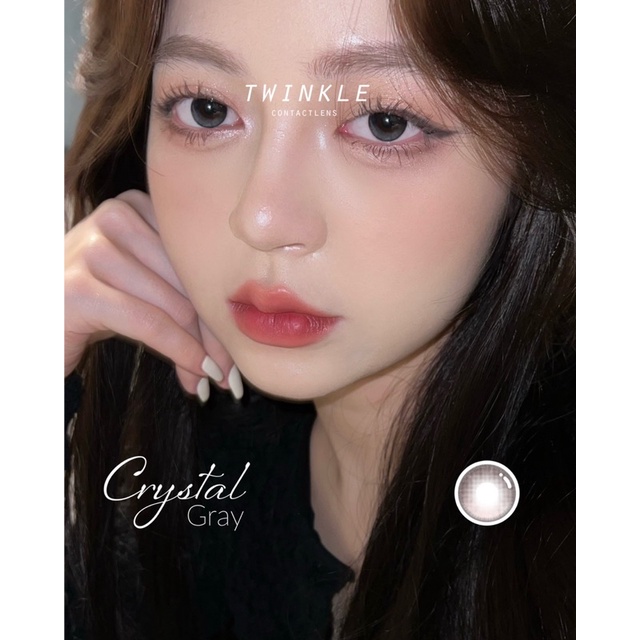 Kính áp tròng hiệu ứng trong veo như filter Crystal Gray, phủ bóng mắt lens twinkle