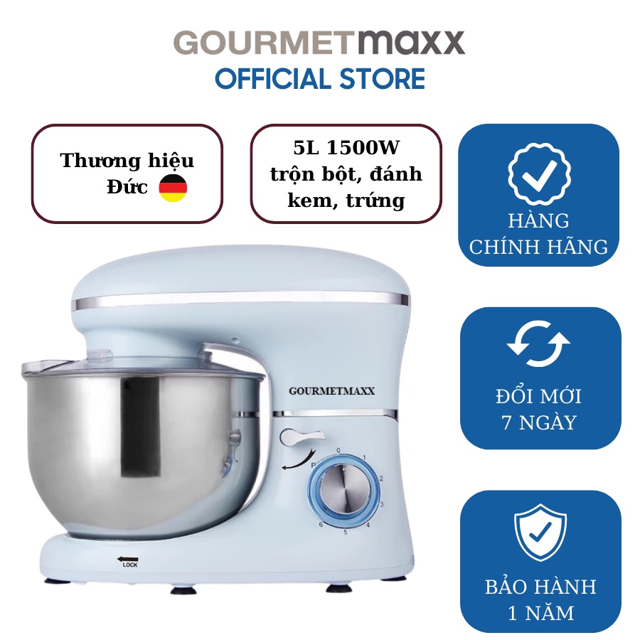 Máy nhào bột GOURMETMAXX 5L 1500W - Hàng chính hãng Đức bản quốc tế