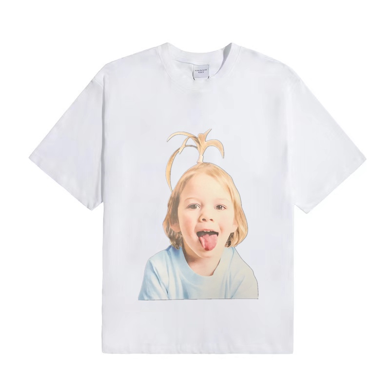 Áo Thun Cotton Tay Ngắn Dáng Rộng In Hình Thiên Thần Thời Trang Cho Cặp Đôi