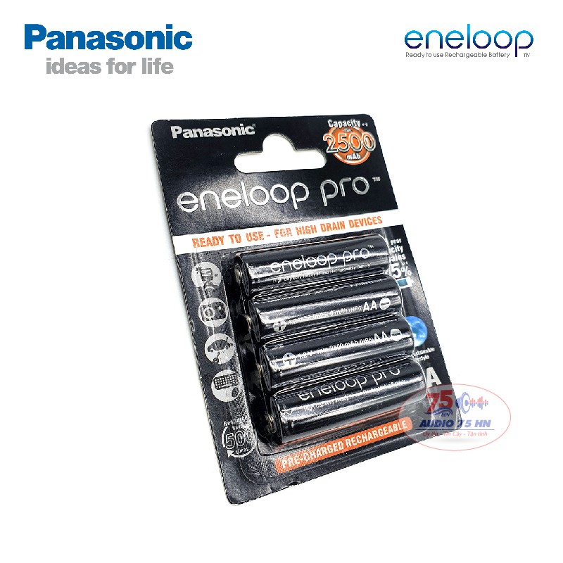 Vỉ 04 viên Pin AA Pin sạc Panasonic Eneloop Pro 2500 mAh Made in Japan