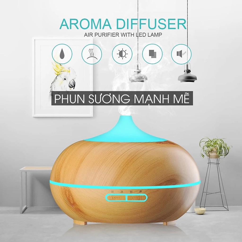 [Freeship_BH 6 tháng_Tặng Tinh Dầu] Máy Xông Tinh Dầu Siêu Âm,Phun Sương Nano(Pumpkin Ultrasonic Essential Oil Deffuser)