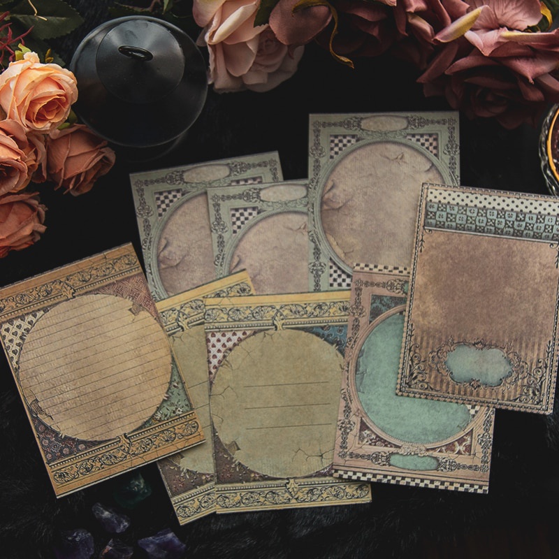 Set 30 Giấy Ghi Chú Phong Cách Vintage Dùng Trang Trí Sổ Tay Diy