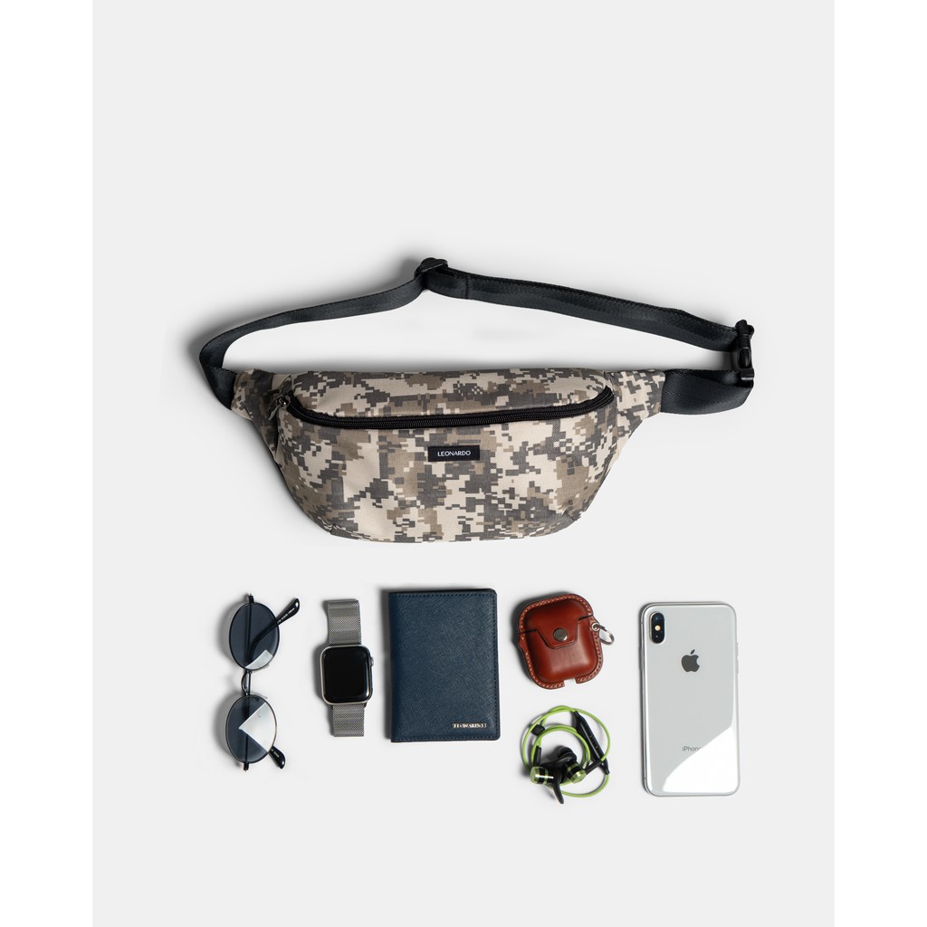 Túi đeo chéo nam nữ Crossbody chất vải camo cao cấp thương hiệu Leonardo