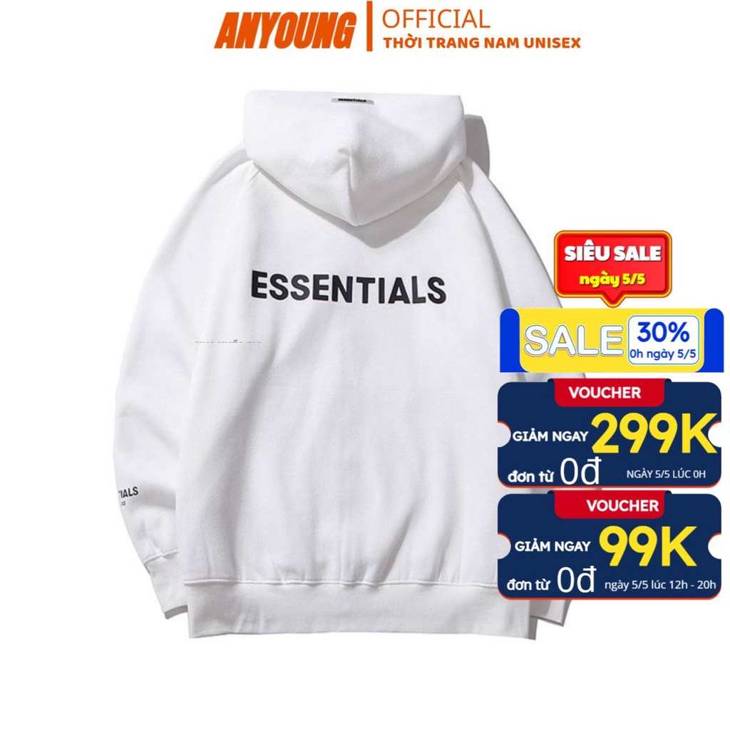 Áo khoác nỉ ANYOUNG áo hoodie essentials nam nữ unisex hàn quốc