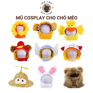 Mũ cho chó mèo, nón cho chó mèo, mũ nón cho thú cưng cosplay các con vật dễ thương