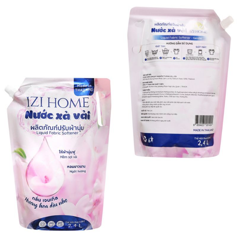 Nước Xả Vải IZI HOME Hương Hoa Dịu Nhẹ Túi 2.4 Lít