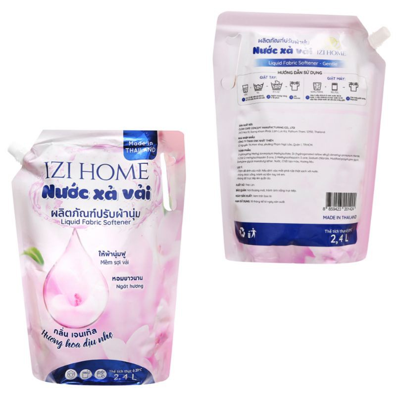 Nước Xả Vải IZI HOME Hương Hoa Dịu Nhẹ Túi 2.4 Lít (Thái Lan)