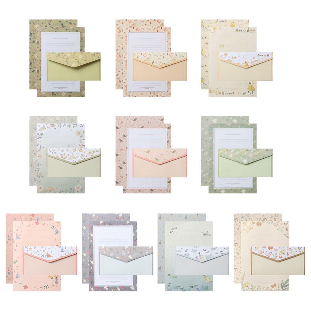 SUYO Set 3 Túi Đựng Tài Liệu In Họa Tiết Hoạt Hình / Hoa Lá / Chữ Độc Đáo Xinh Xắn