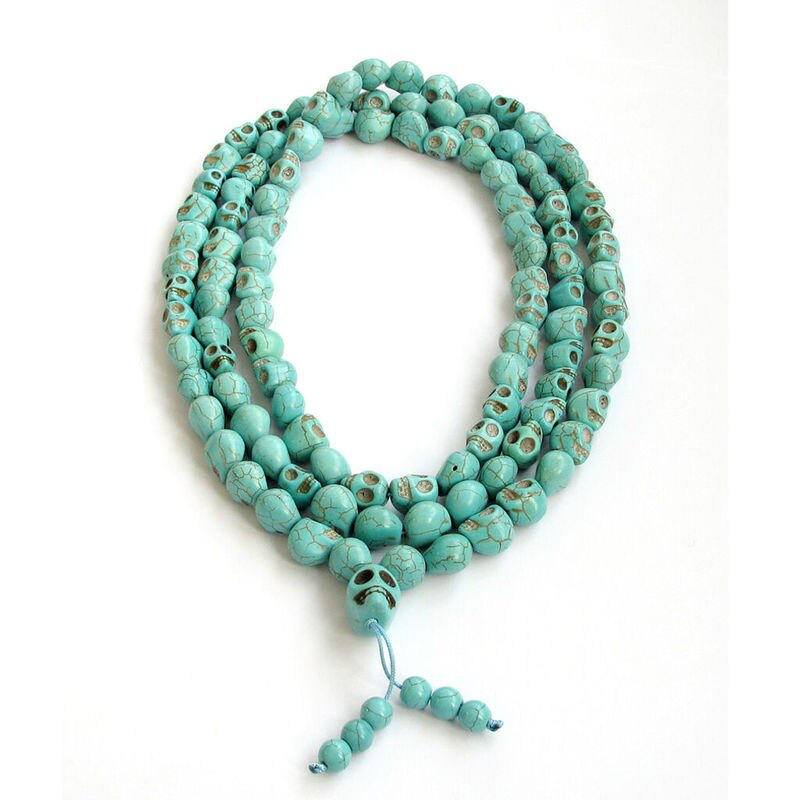 Chuỗi Hạt 6mm 108 Hạt Hình Đầu Lâu Phong Cách Phật Giáo