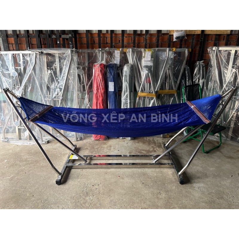 Bộ võng xếp inox chân vuông An Bình