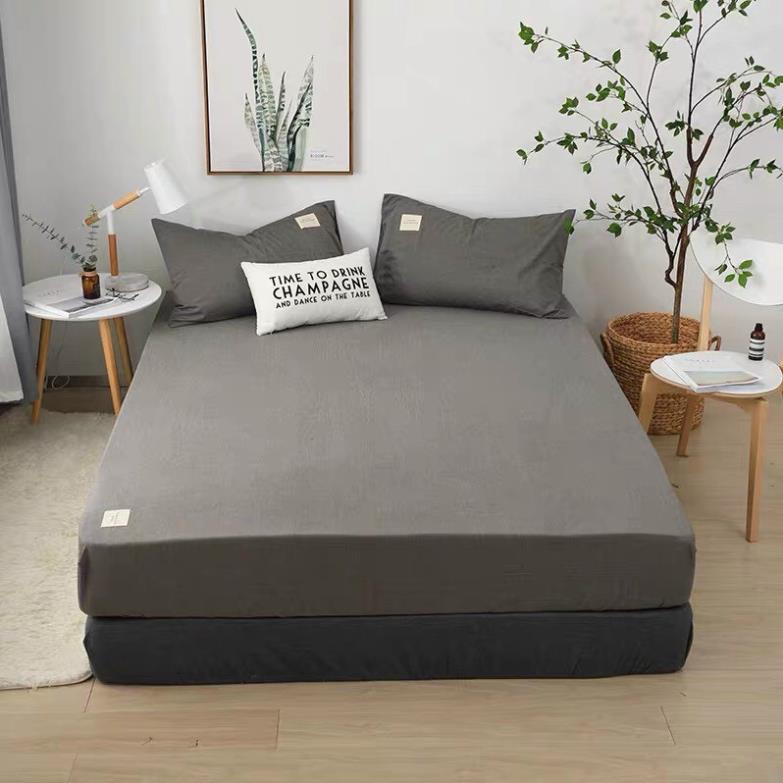 Bộ Ga Gối 3 Món Chất Liệu Cotton Tici Mềm Mát Màu Sắc 1 Màu - Linh an bedding