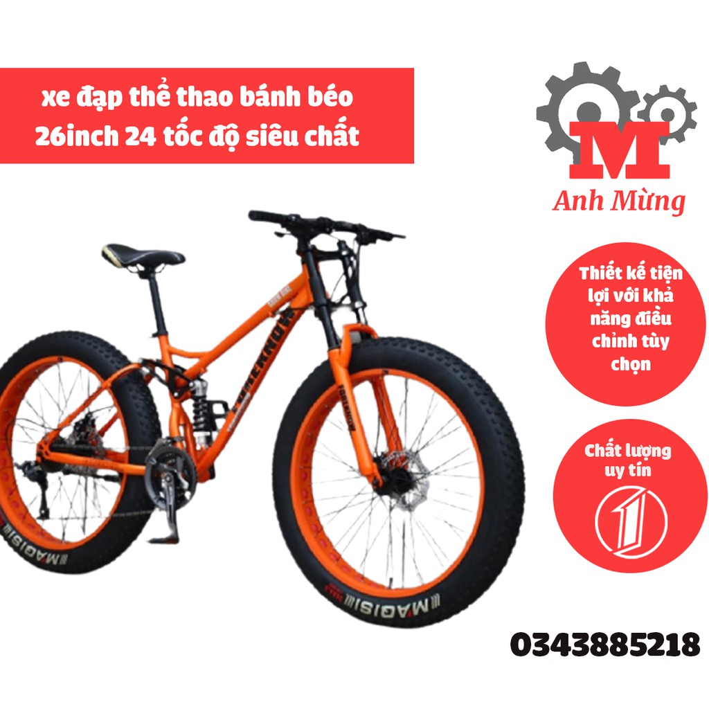 Xe đạp thể thao bánh béo 26inch 24 tốc độ siêu chất