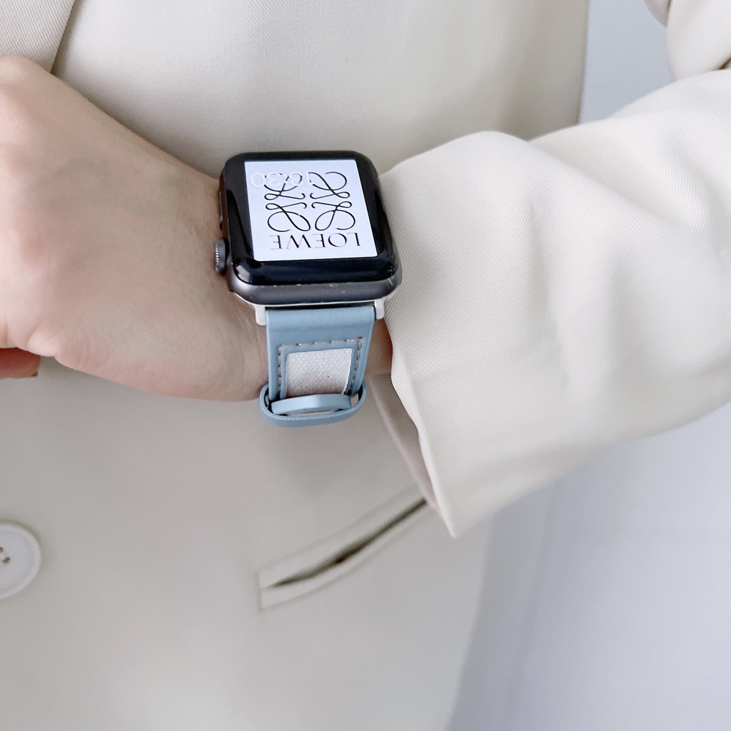 Dây đeo bằng da cho đồng hồ Apple Watch Series iWatch 8 / 7 / 6 / 5 / 4 / 3 /SE S8 Ultra 49mm 38mm 40mm 41mm 42mm 44mm 45mm