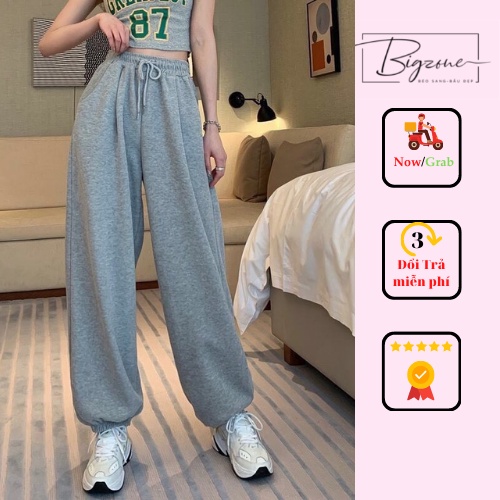 Quần jogger nữ bigsize ống rộng cotton thoải mái không xù Bigzone | BigBuy360 - bigbuy360.vn