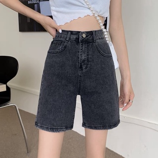 Quần sooc bò jean nữ ống suông ngố rộng baggy quần shorts bò jean nữ cạp cao hot 2022