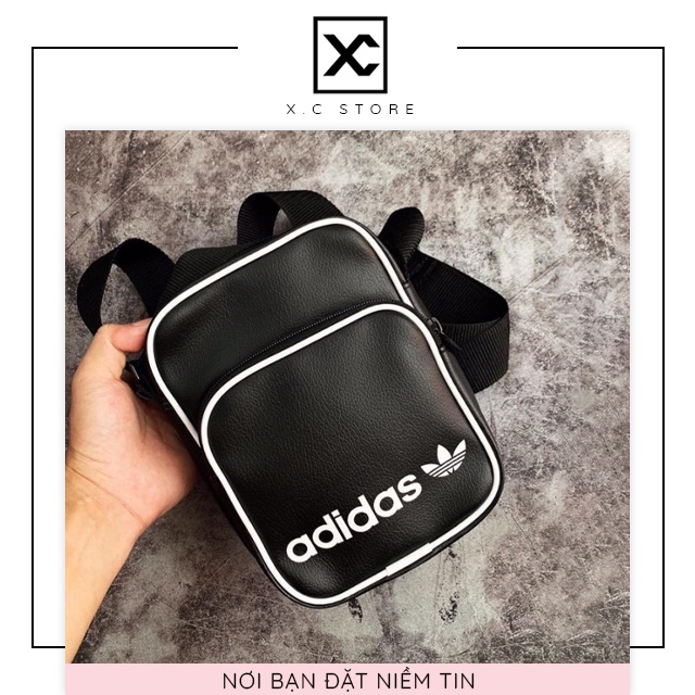 [Freeship  + Quà tặng] Túi đeo chéo adidas nam nữ, chất da mềm dữ fom cực tốt, túi thể thao chống nước