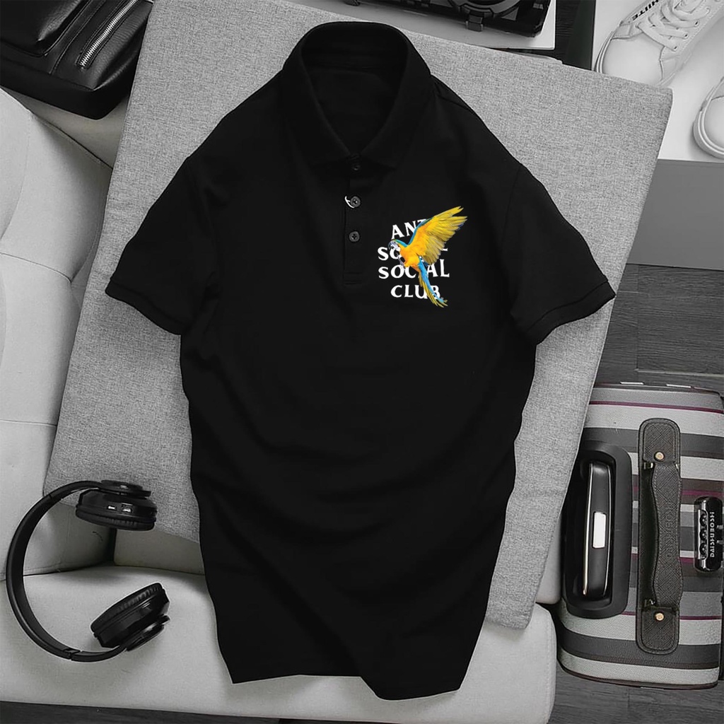 Áo POLO ATSSCL, chất Thun Cá Sấu Poly Thái full size Nam Nữ, Áo có cổ trắng đen, cổ trụ Unisex, KKimShop