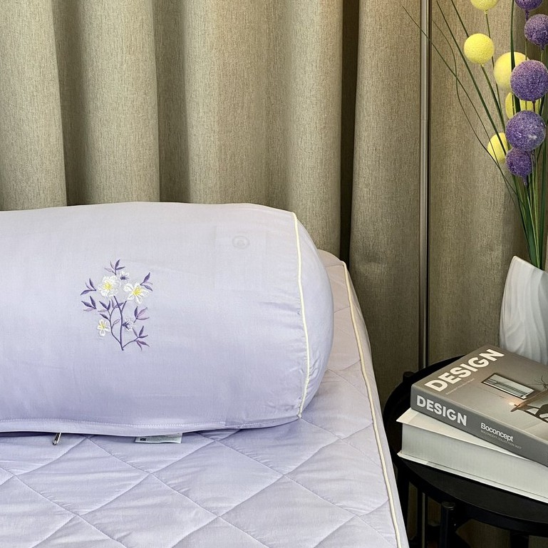 Bộ ga giường chần bông K-Bedding By Everon Màu Tím KMTS104 họa tiết thêu