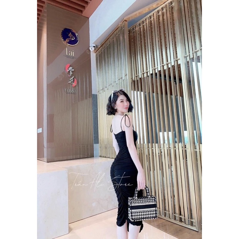 Váy body nhún dáng dài
