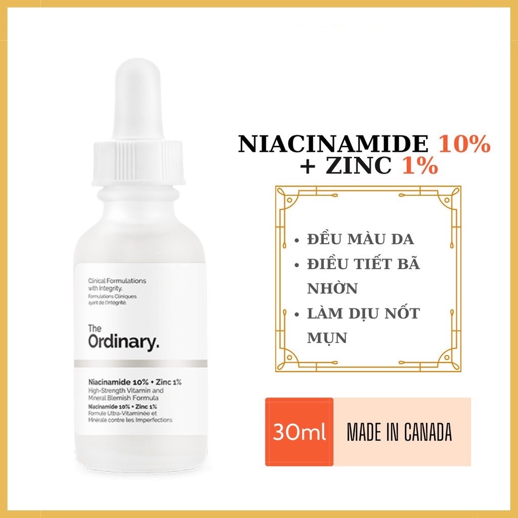 [CANADA- Full Bill] Tinh Chất Niacinamide 10% + Zinc 1% - The Ordinary