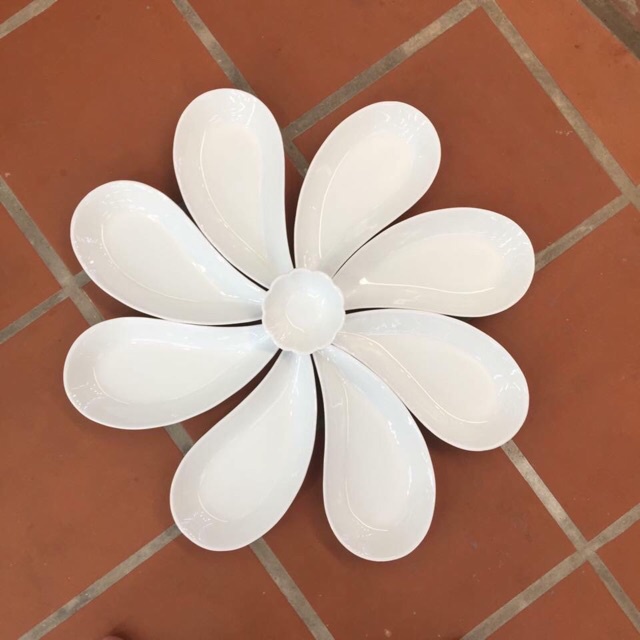 Bộ đĩa hoa 8 cánh sứ Bát Tràng