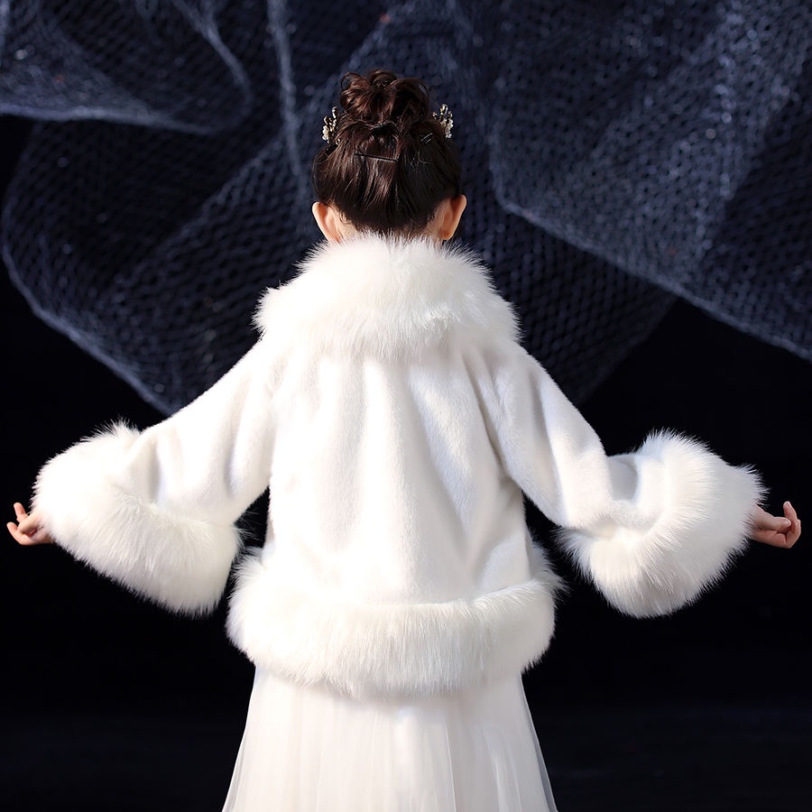 Áo choàng tay dài phối lông thú kiểu công chúa cho bé gái
 | BigBuy360 - bigbuy360.vn