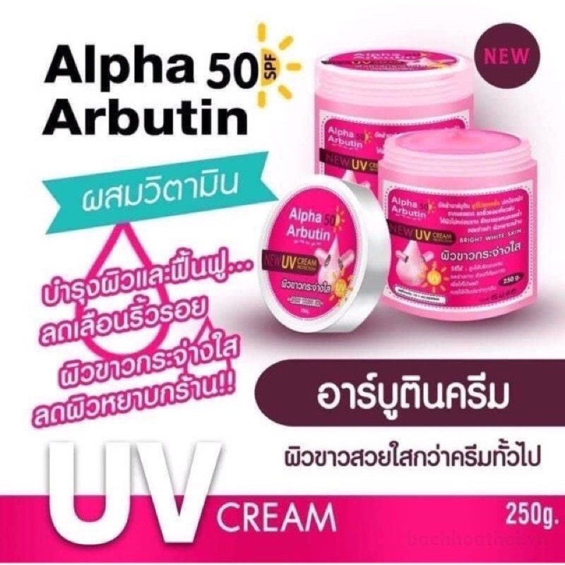 Kem Body Sirum ALPHA ARBUTIN kích trắng PLUS 3+ NEW UV  Protection 500g