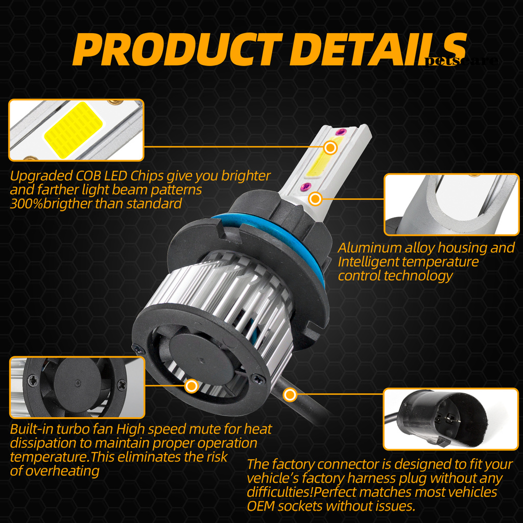 Set 2 bóng đèn LED H1/4/7/8/9/10/11 45W HB4/9006 dành cho xe ô tô