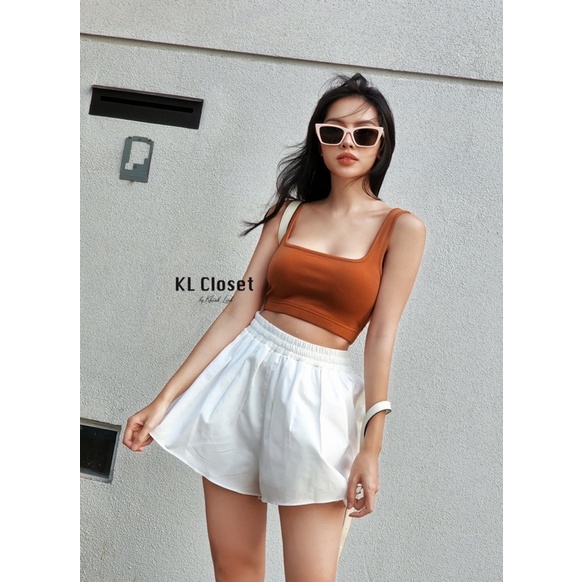 Set áo crotop ba lỗ + quần váy rộng