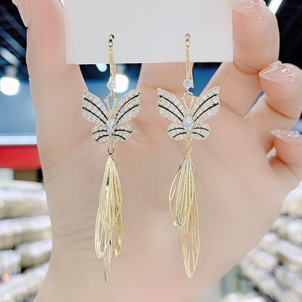 Bông tai nữ, Khuyên tai dáng dài phong cách thời trang Hàn Quốc nữ tính - B47