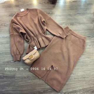 Set áo váy len cao cấp