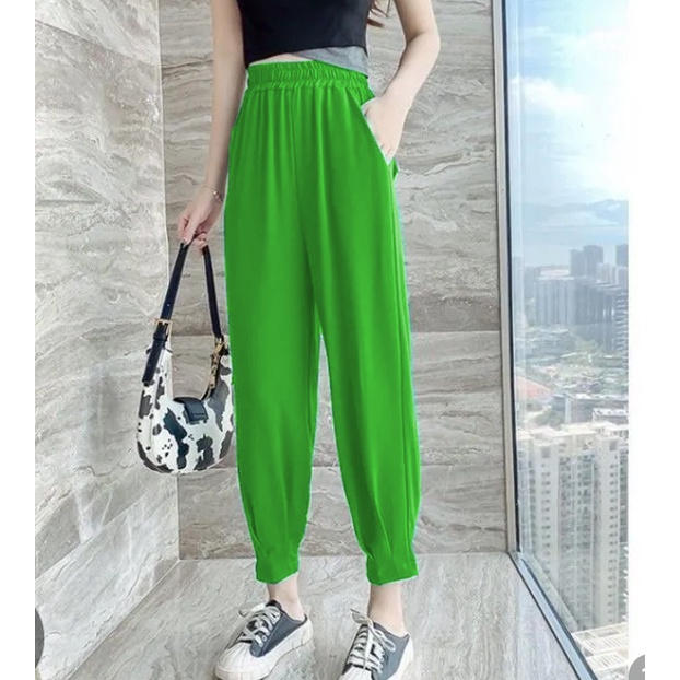 Quần Harem Mỏng Lưng Cao Thời Trang Mùa Hè Cho Nữ