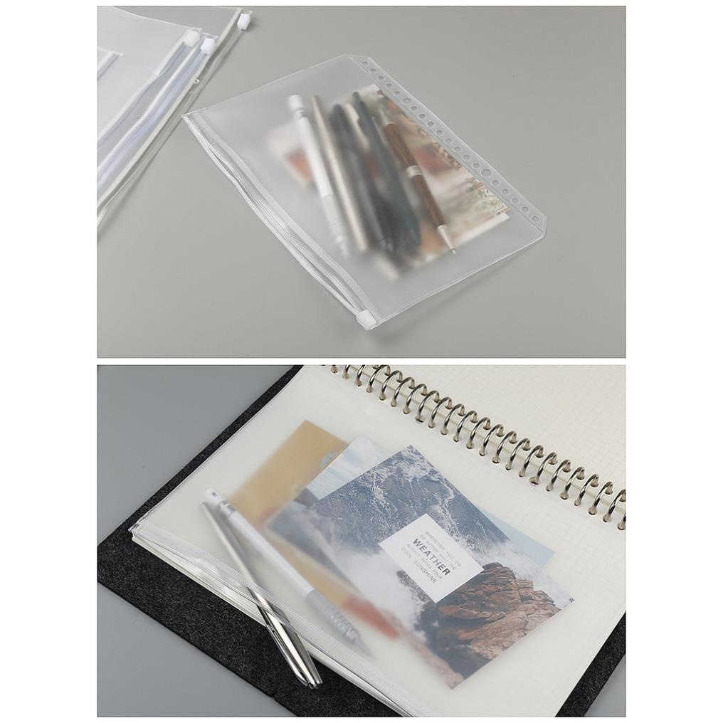 Bìa sổ còng binder SOLANO bìa còng 6 lỗ A5 A6 kiêm túi đựng có khóa kéo SN-001337