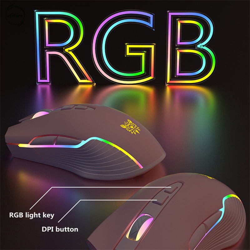Chuột Chơi Game Không Dây Cf Đèn RGB 6 Gear DPI Với Đầu Nhận USB Cho Máy Tính/Laptop/PC
