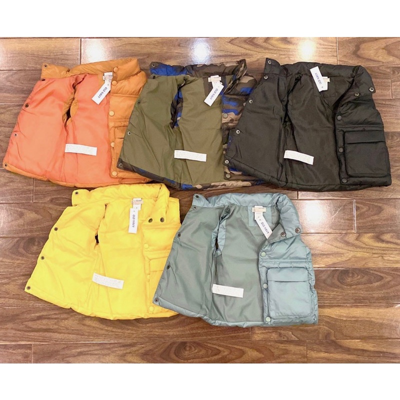 Áo khoác Phao gile OLD NAVY có mũ giấu cổ bé trai bé gai 2-6y