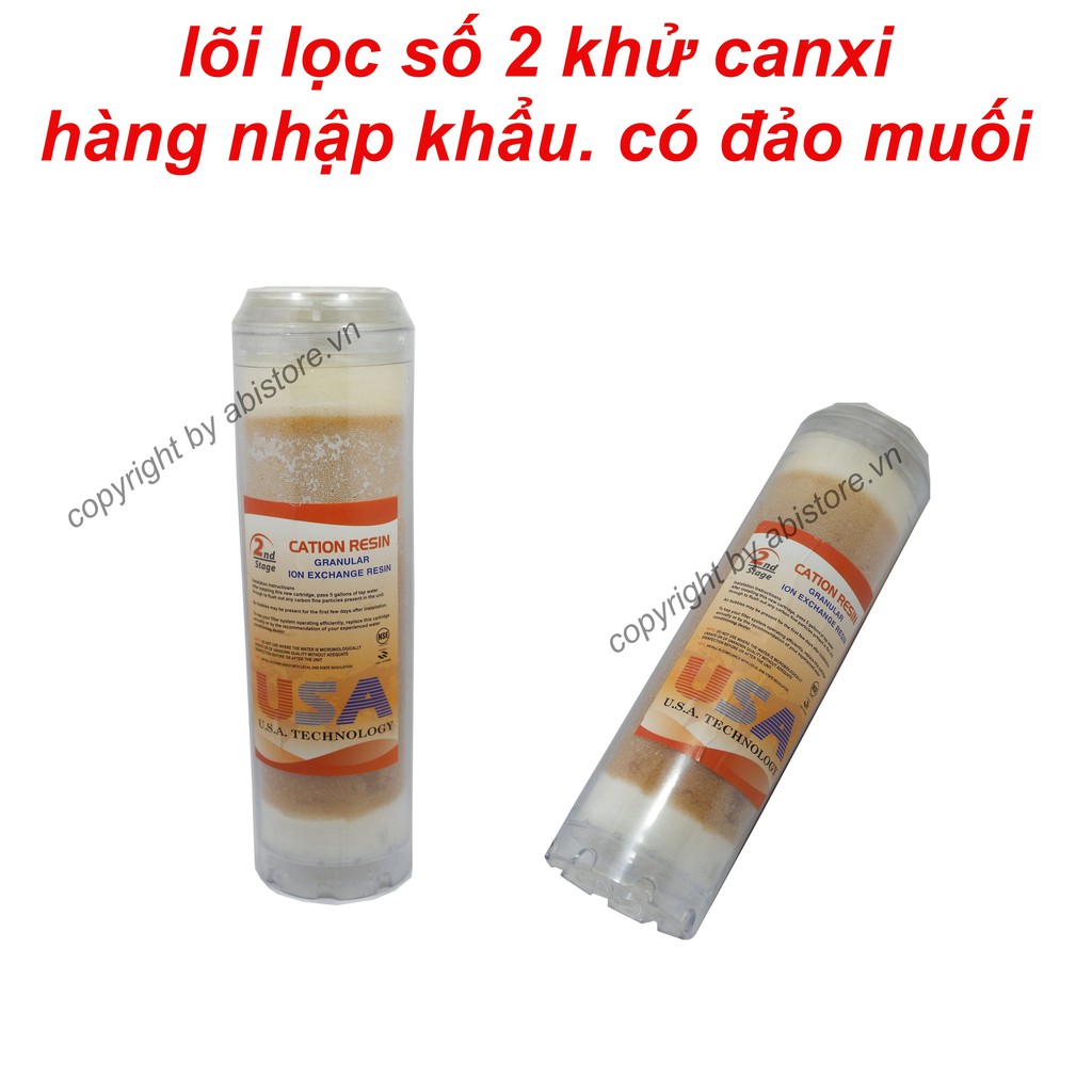 LÕI LỌC CATION NHẬP KHẨU CÓ ĐẢO MUỐI, LÕI LỌC CANXI SỐ 2 HÀNG CAO CẤP