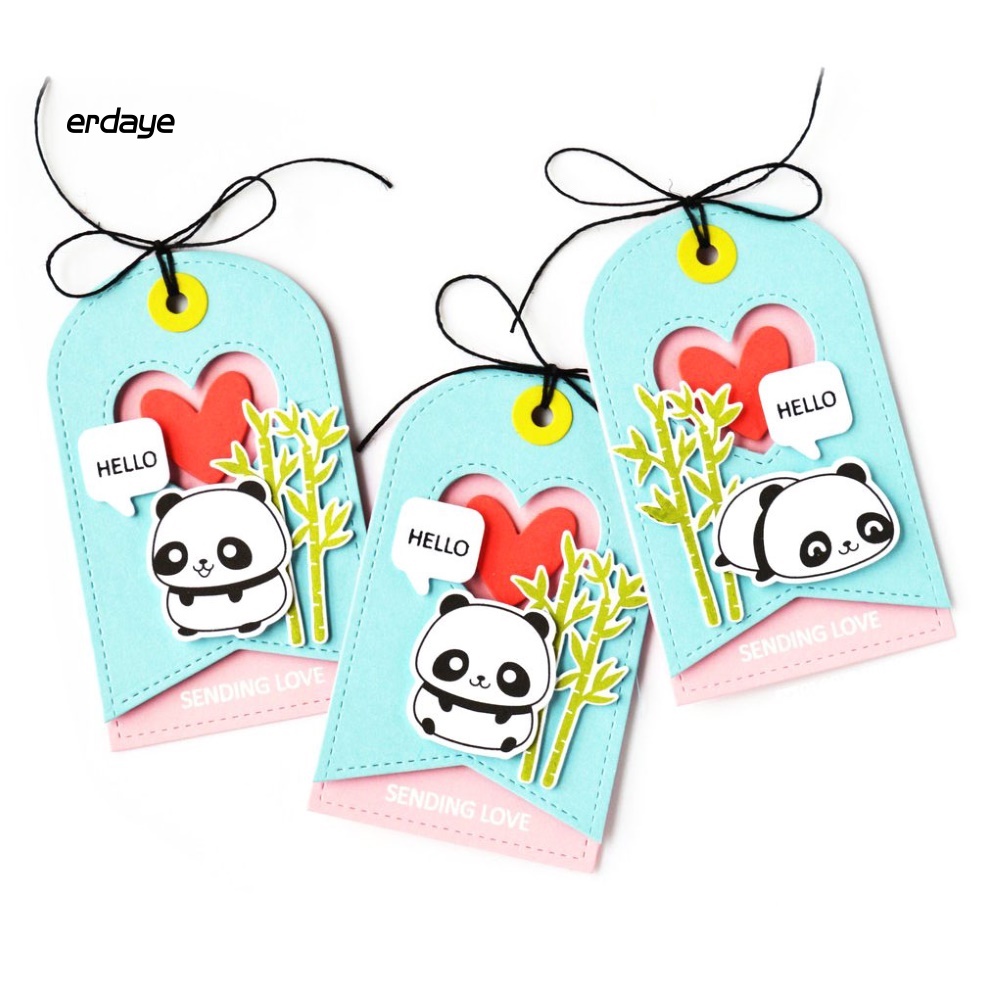 Khuôn Cắt Giấy Làm Từ Kim Loại Hình Tag Hành Lý Trang Trí Scrapbook