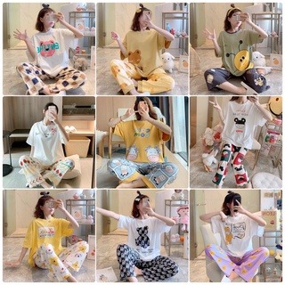 Đồ bộ mặc nhà nữ, bộ đồ ngủ quần dài áo phông cotton cực chất đẹp mát