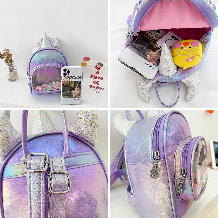Balo Mini Unicorn Kim Tuyến Dễ Thương Cho Bé