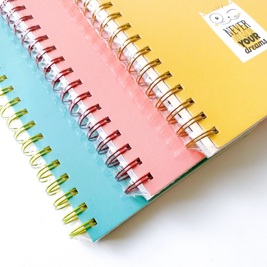 Sổ KLONG Caro lò xo kép B5 200 trang - Sổ 120GSM Chống Thấm Mực - Hidari