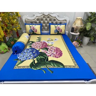 Drap thun lạnh 5D cao cấp mẫu hoa ( 5 màu)
