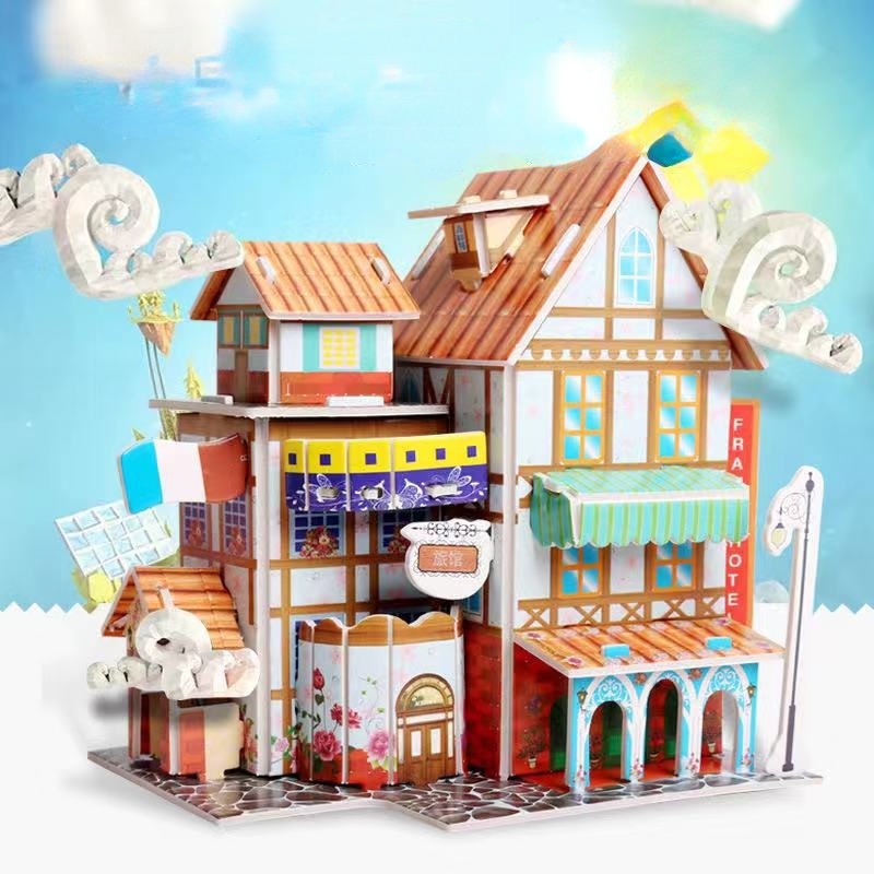 Bộ Đồ Chơi Xếp Hình 3D Bằng Giấy Thủ Công Độc Đáo Cho Bé