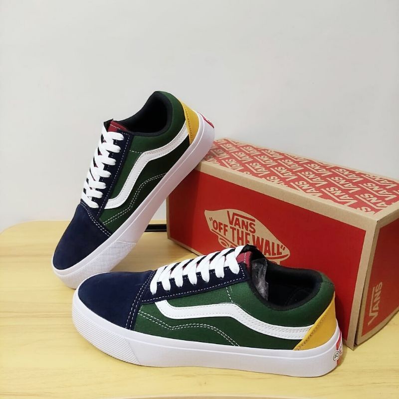 Giày thể thao SNAEKERS CASUAL VANS OLDSKOOL kết hợp màu xanh lá mới nhất cho nam và nữ