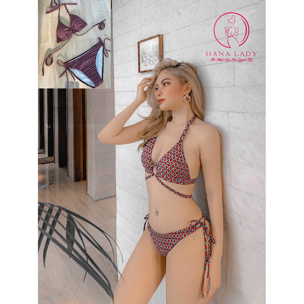 Bikini 2 mảnh sexy cao cấp, đồ tắm đi biển quyến rũ quần lọt khe gợi cảm họa tiết thổ cẩm siêu xinh BN119