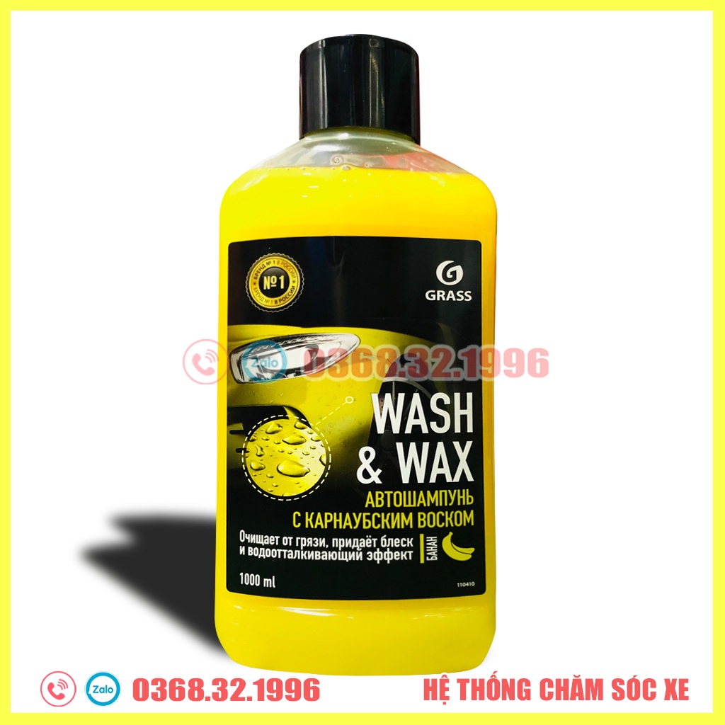 Dung Dịch Rửa Xe, Nước Rửa Xe Ô Tô, Xe Máy Bọt Tuyết Wash &amp; Wax Hương Chuối (NHẬP KHẨU NGA)