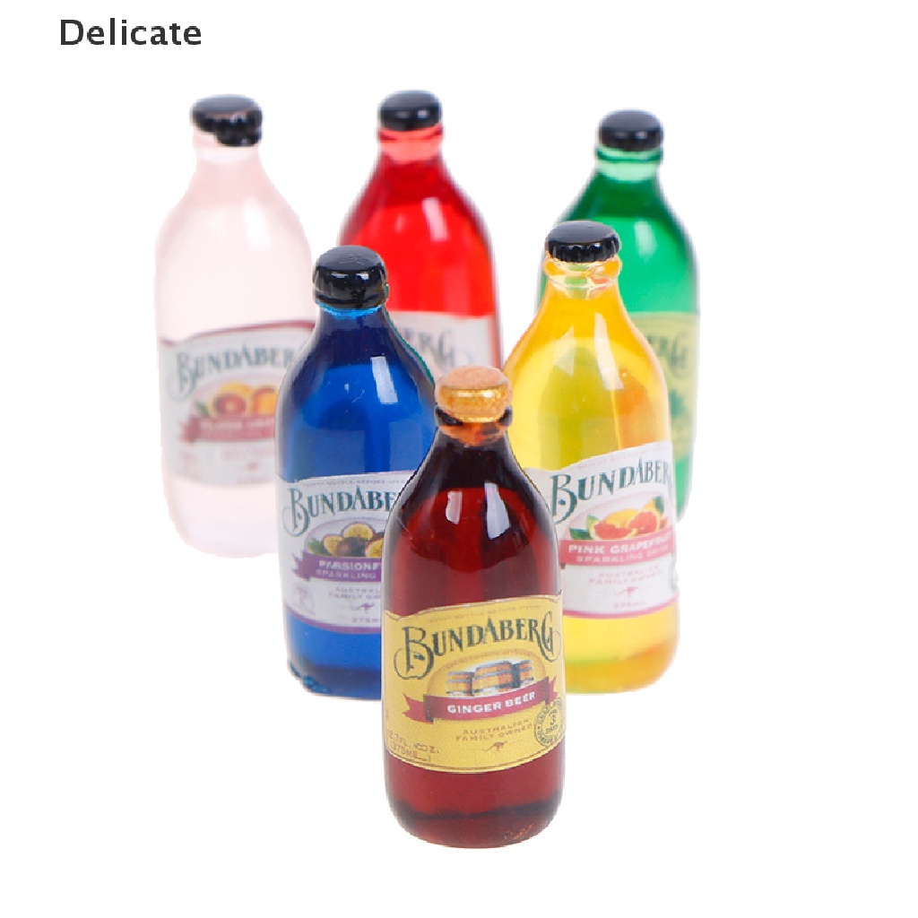 |Tinh Tế| Set 6 Chai Rượu Mini Tỉ Lệ 1 / 12 Dùng Để Trang Trí Nhà Búp Bê