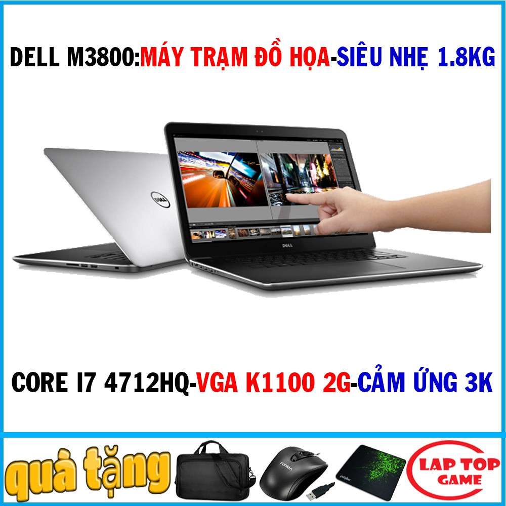 [Mã SKAMCLU9 giảm 10% đơn 100K] Đồ họa siêu mỏng Dell Precision M3800 core i7 4712hq, vga k1100 2g, laptop cũ chơi game
