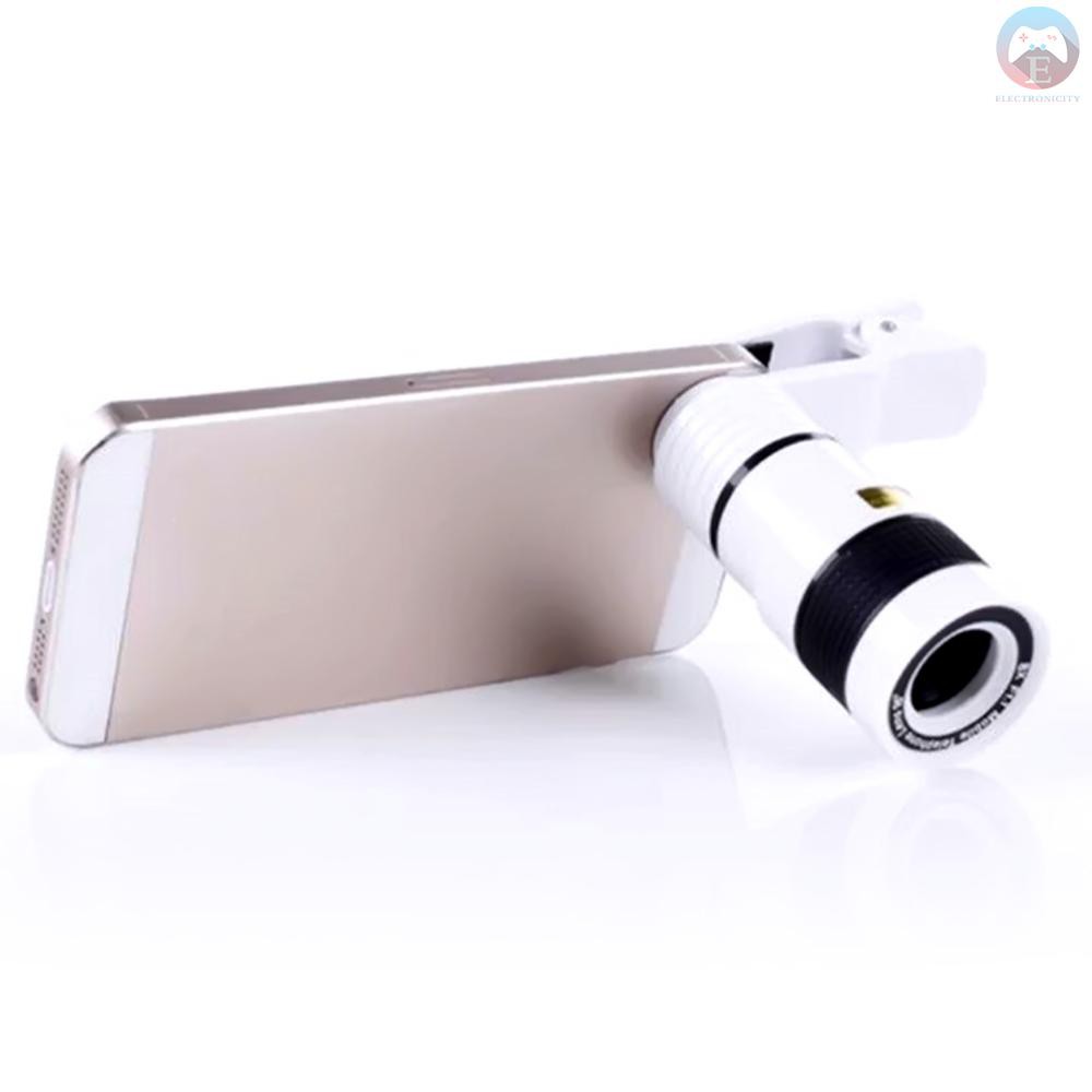 Ê Phone Camera HD Lens Universal Clip-on 12X Zoom Cell Phone Telescope Lens For iPhone External Telescope Phone Accessories